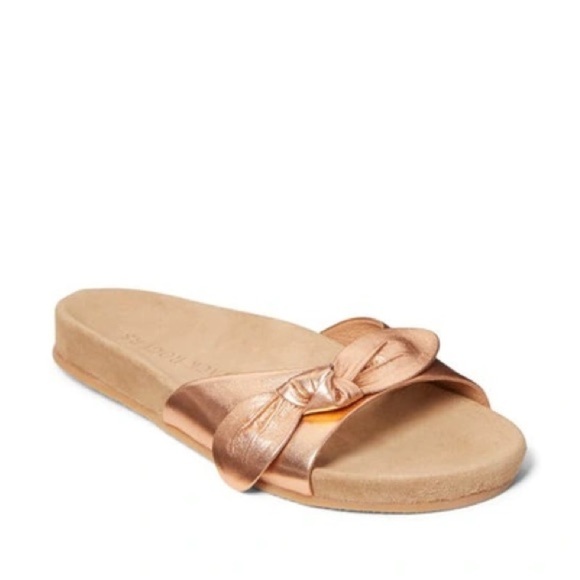 Jack Rogers Shoes - Jack Rogers Dorothy Rose Gold Knotted Bow Comfort Slides Sandals Size 9